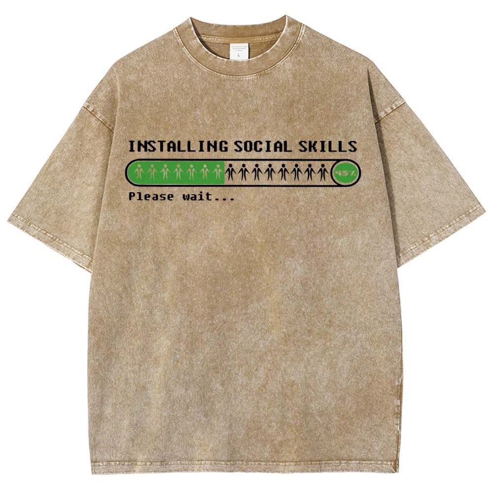 Funny Installing social skills Vintage Distressed T-shirt