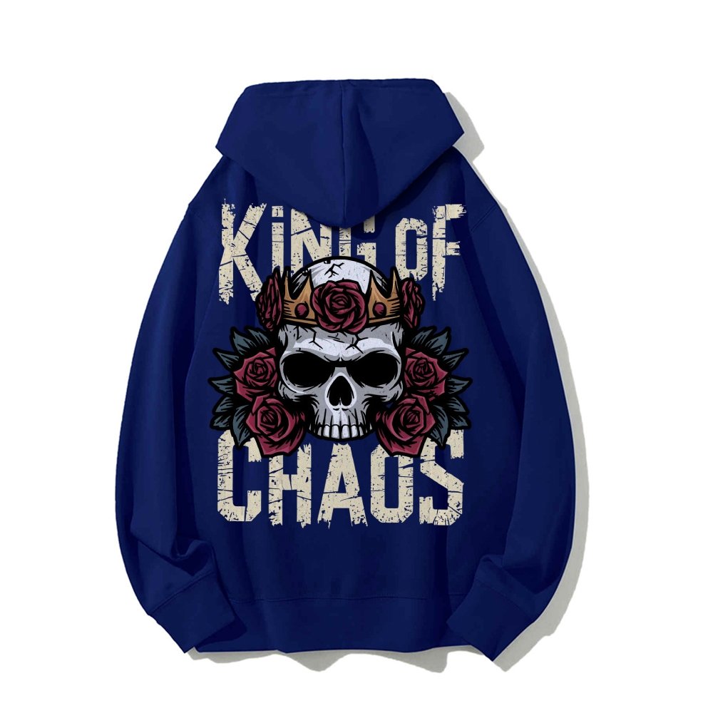King Of Chaos Printed Back Cotton Hoodie