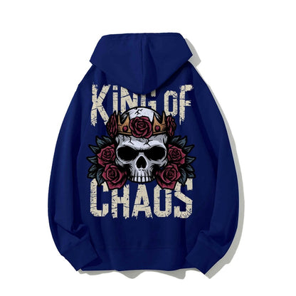 King Of Chaos Printed Back Cotton Hoodie