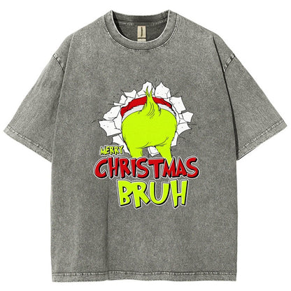 Merry Christmas Bruh Vintage Distressed T-shirt