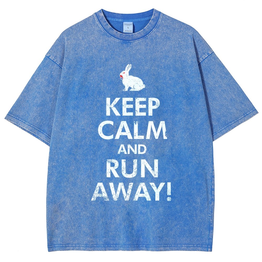 Keep Calm and Run Away! Vintage Distressed T-shirt