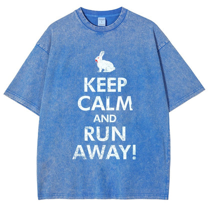 Keep Calm and Run Away! Vintage Distressed T-shirt
