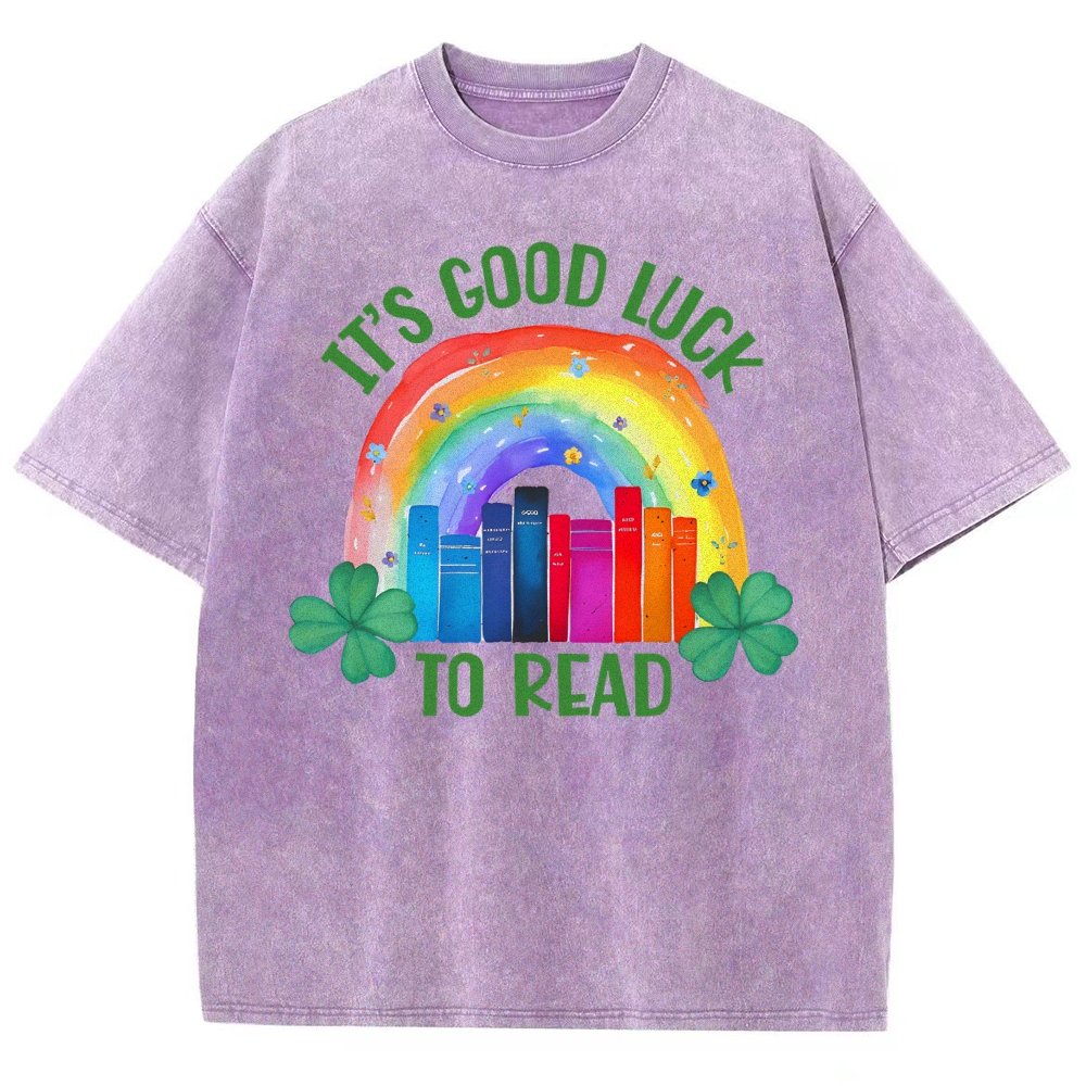 It's Good Luck to Read Shirt, St. Patrick's Day Reading Vintage Distressed T-shirt