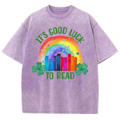 It's Good Luck to Read Shirt, St. Patrick's Day Reading Vintage Distressed T-shirt