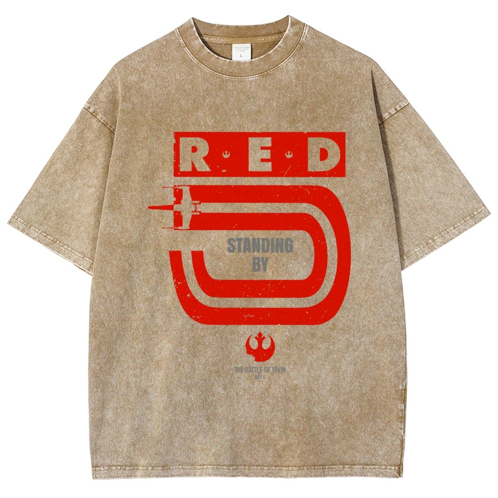Red Star Standing By Vintage Distressed T-shirt