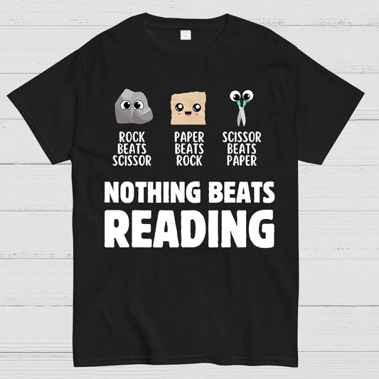 Nothing Beats Reading Librarian Book Bookworm Geek T-Shirt