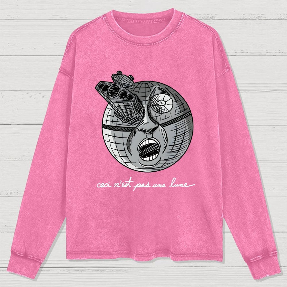 Ceci N’Est Pas Une Lune Washed Long Sleeve Tee