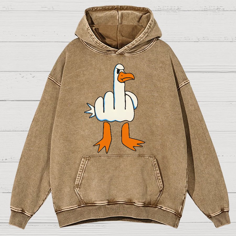 Rude Seagull Design Funny Vintage Distressed Hoodie