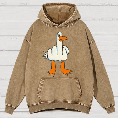 Rude Seagull Design Funny Vintage Distressed Hoodie