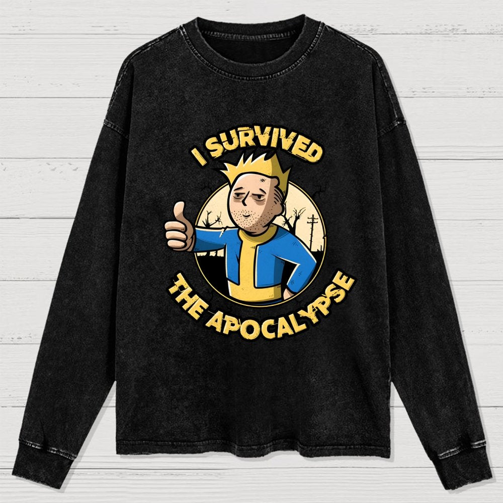 I Survived the Apocalypse Washed Long Sleeve Tee