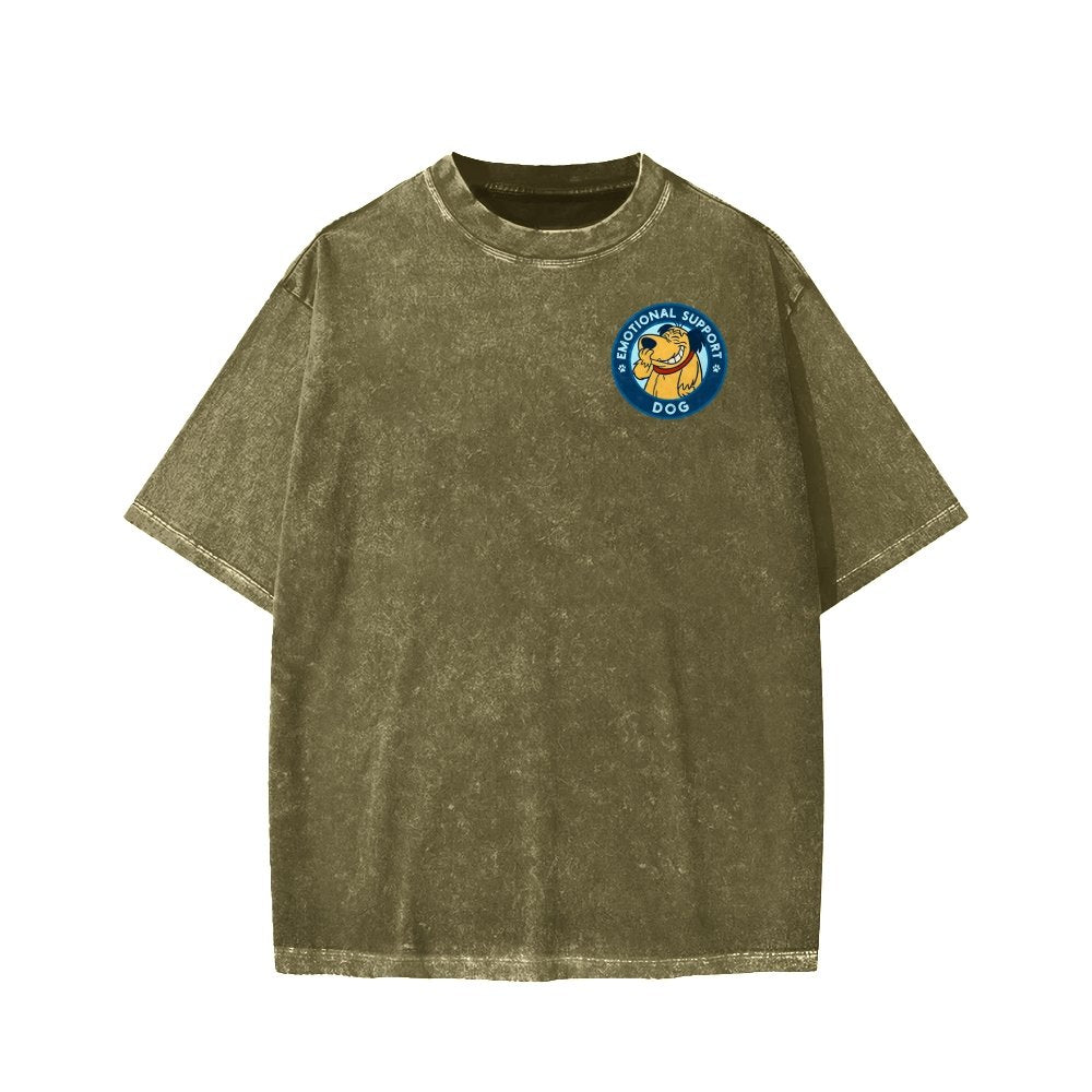 Dog Support Or Not? Front And Back Printing Washed T-shirt