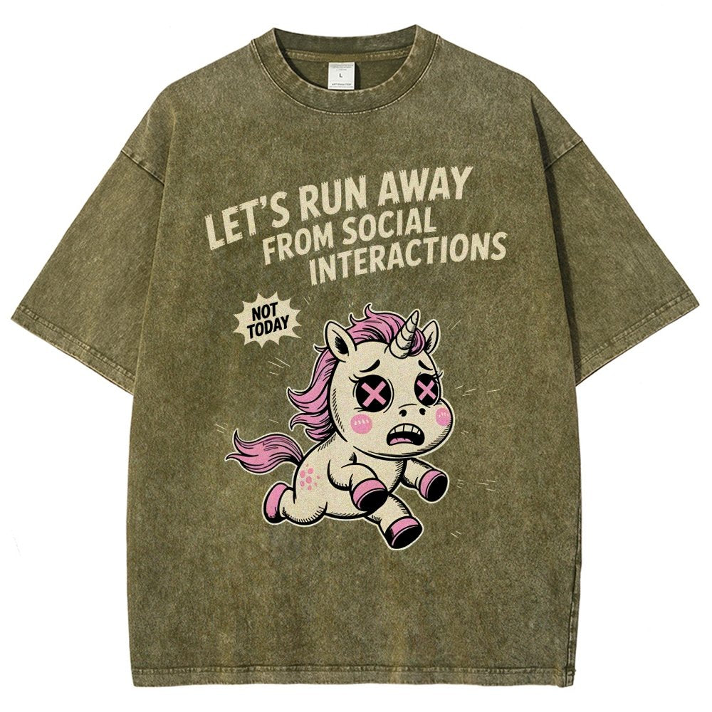 Let's Run Away Vintage Distressed T-shirt