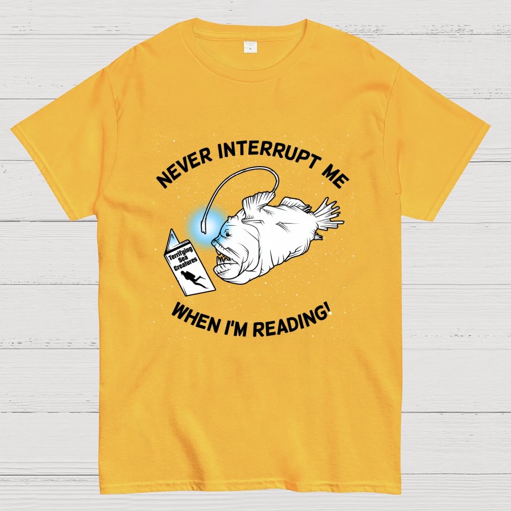 Angler Fish Reading Geek T-Shirt