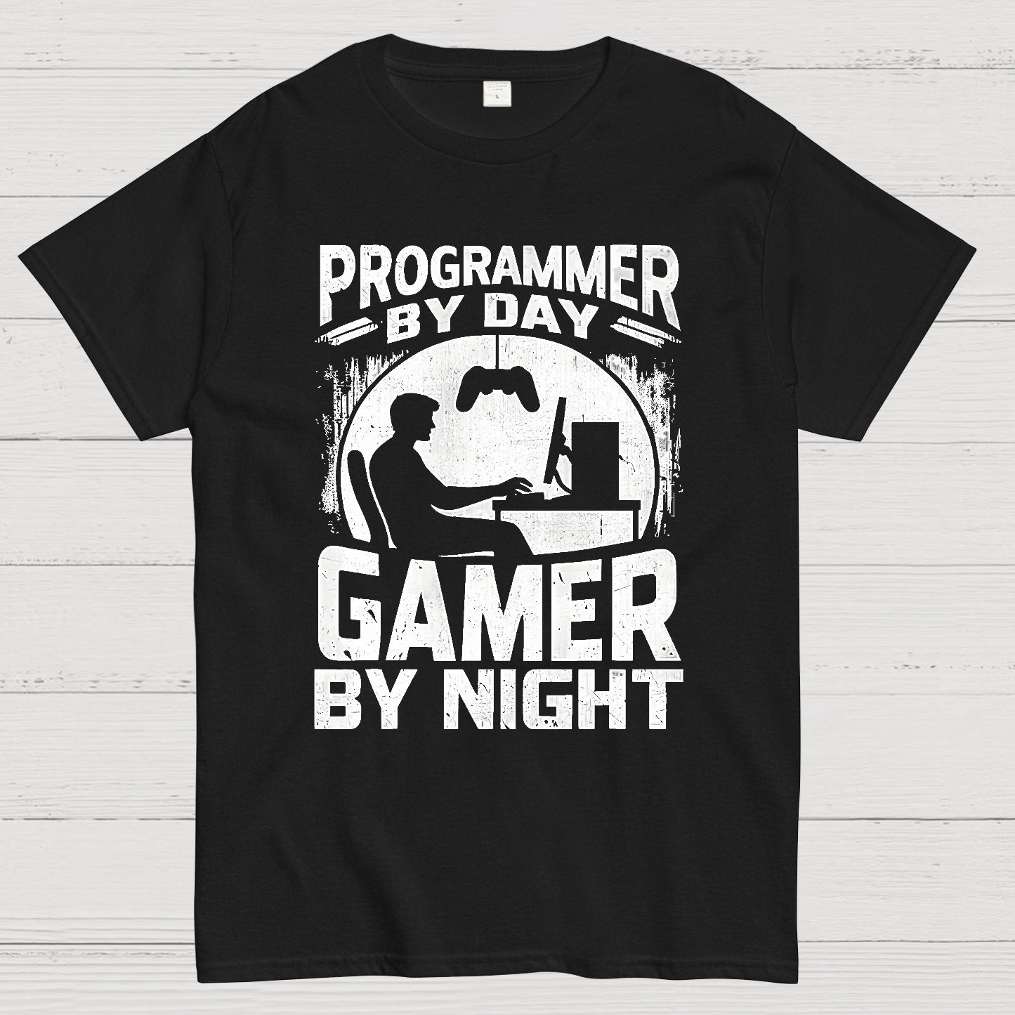 Programmer By Day Gamer By Night Computer Programming T-Shirt