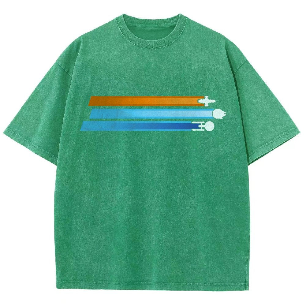 Space Racing Stripes Vintage Distressed T-shirt