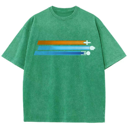 Space Racing Stripes Vintage Distressed T-shirt