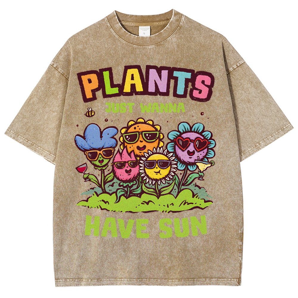 Plants Just Wanna Have Sun Vintage Distressed T-shirt