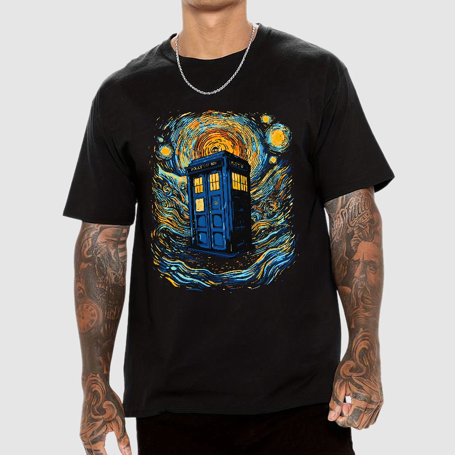Starry Sky Phone Booth Geek T-Shirt