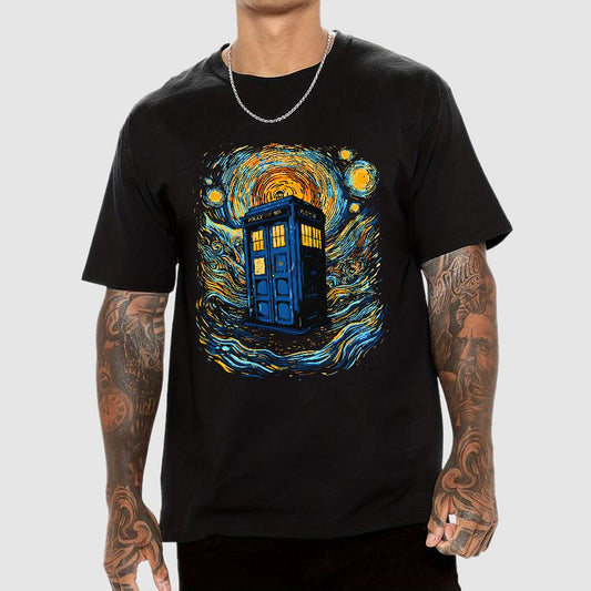 Starry Sky Phone Booth Geek T-Shirt