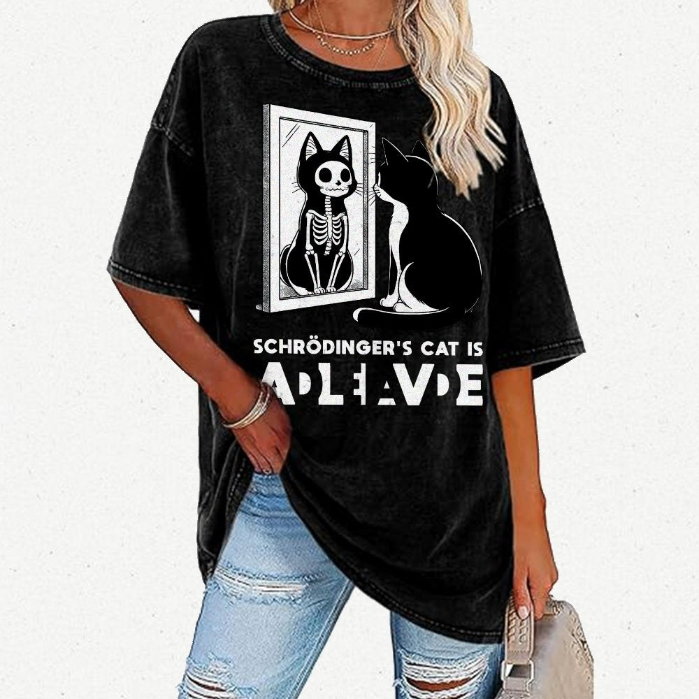 Schrödinger's Cat Alive Dead Vintage Distressed T-shirt