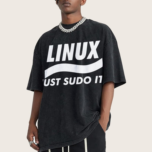 Linux Just Sudo It Vintage Distressed T-shirt