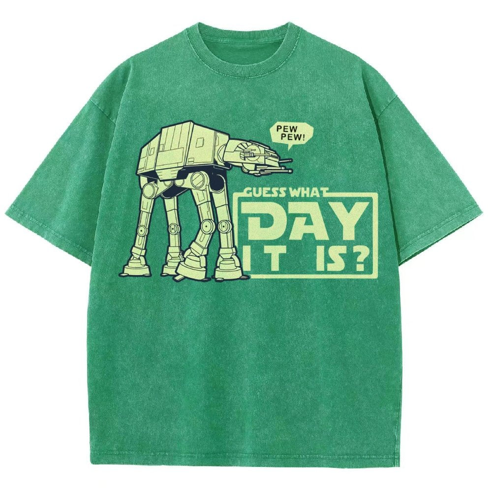 Pew Pew！Guess What Day It Is？ Vintage Distressed T-shirt