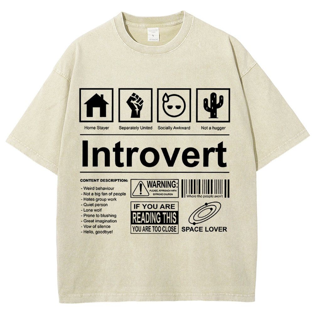 Introvert Label- Vintage Distressed T-shirt