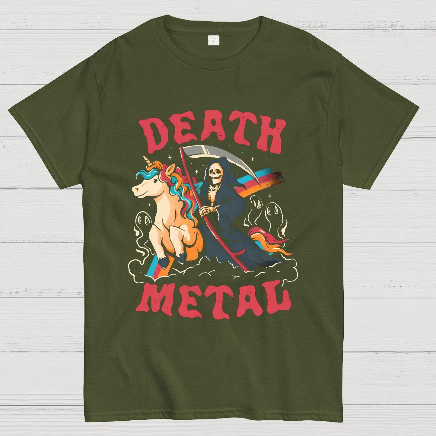 Death Metal - Cute Evil Skull Unicorn Geek T-Shirt