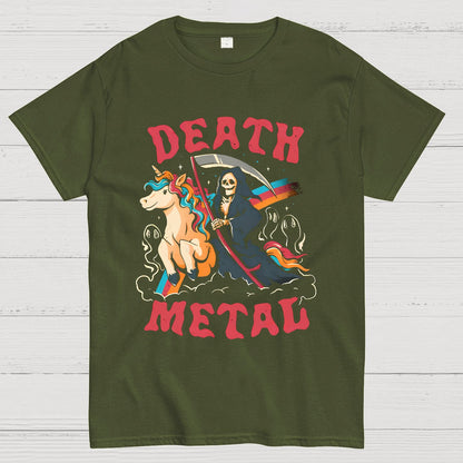 Death Metal - Cute Evil Skull Unicorn Geek T-Shirt