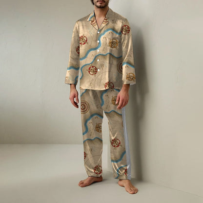 Skeleton Route Geek Long Sleeve Pajama Set