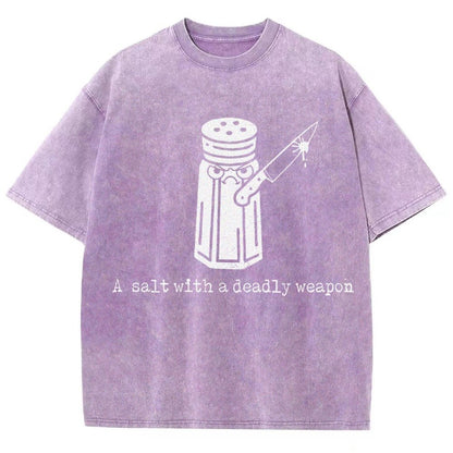 A Salt with a Deadly Weapon Vintage Distressed T-shirt