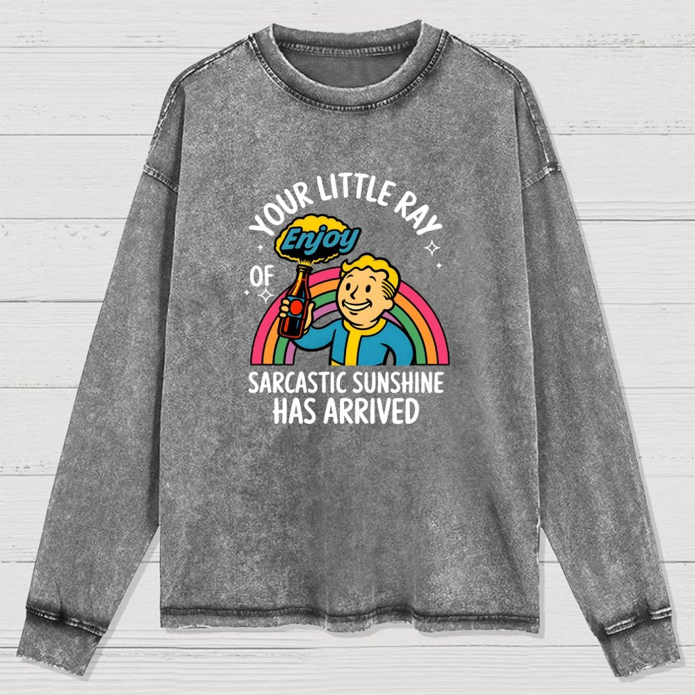Your Little Ray of Sarcastic Sunshine Has Arrived Washed Long Sleeve Tee