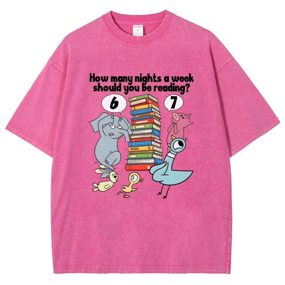 How Many Nights A Week Should You Be Reading 6-7 Vintage Distressed T-shirt