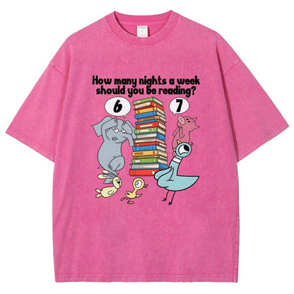 How Many Nights A Week Should You Be Reading 6-7 Vintage Distressed T-shirt