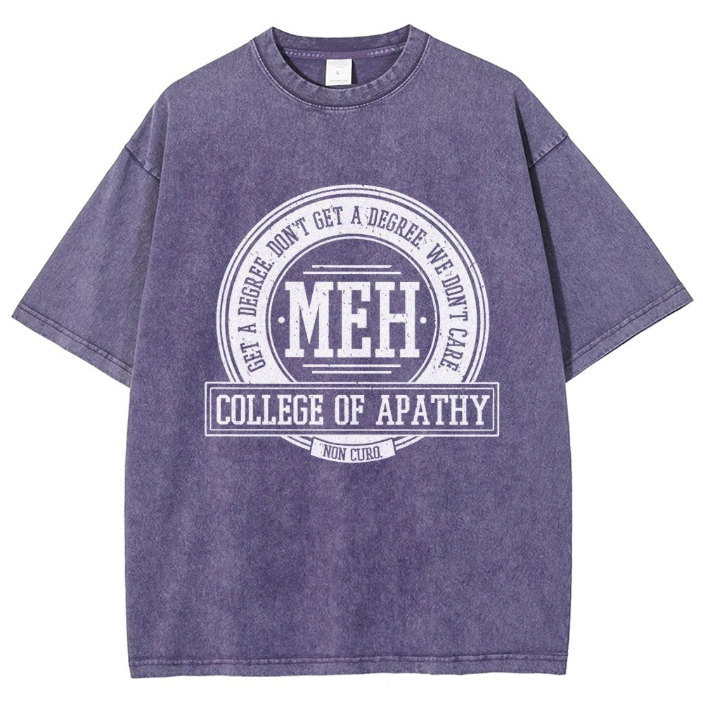 College of Apathy Vintage Distressed T-shirt