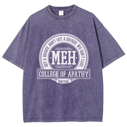College of Apathy Vintage Distressed T-shirt