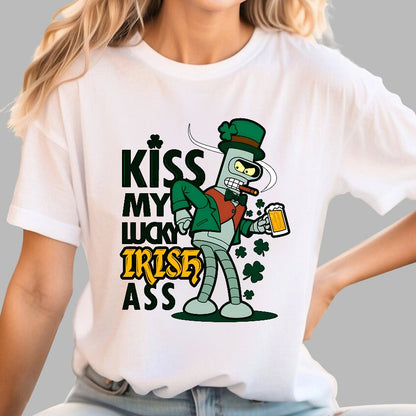 Kiss my Lucky Irish-St. Patrick's Day Geek T-Shirt