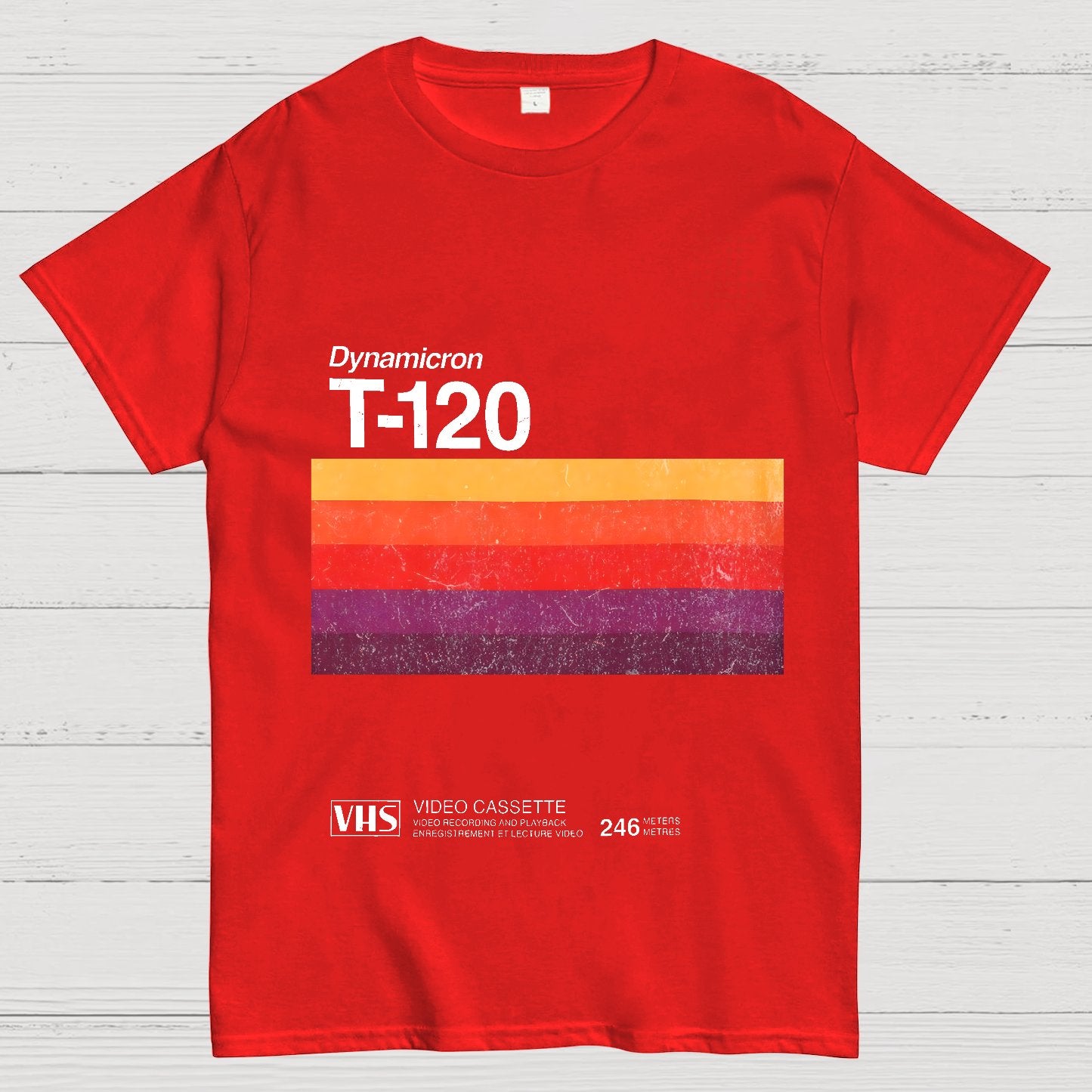 VHS T-120 Vintage Video Tape Retro Graphic Geek T-Shirt