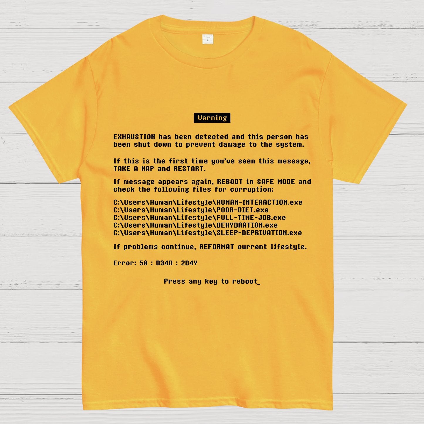 Blue Screen of Exhaustion Geek T-Shirt
