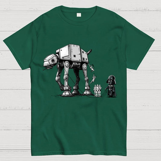 Galactic Robot Dog Walks And Poops Geek T-Shirt