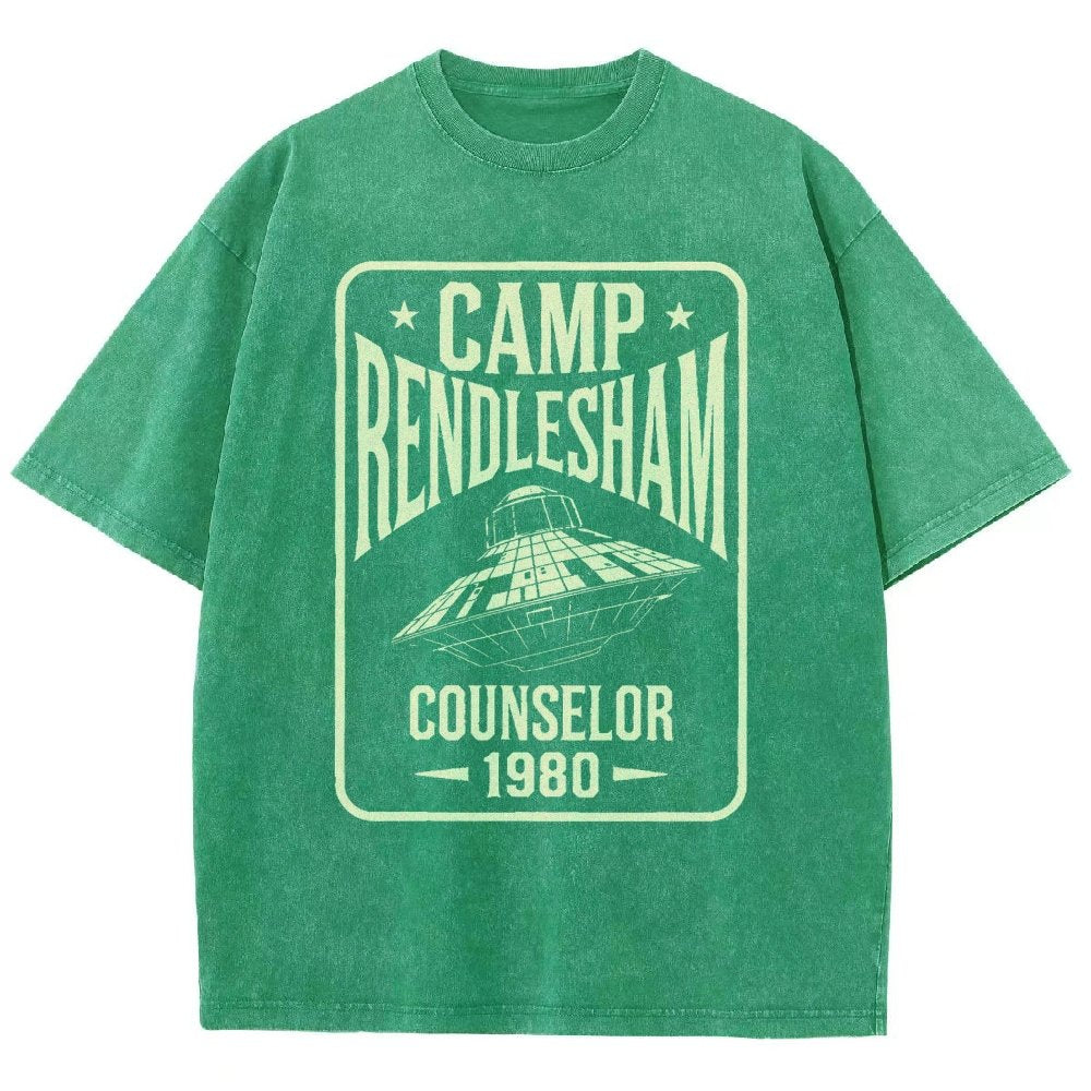 Camp Rendlesham Counselor 1980 UFO Vintage Distressed T-shirt