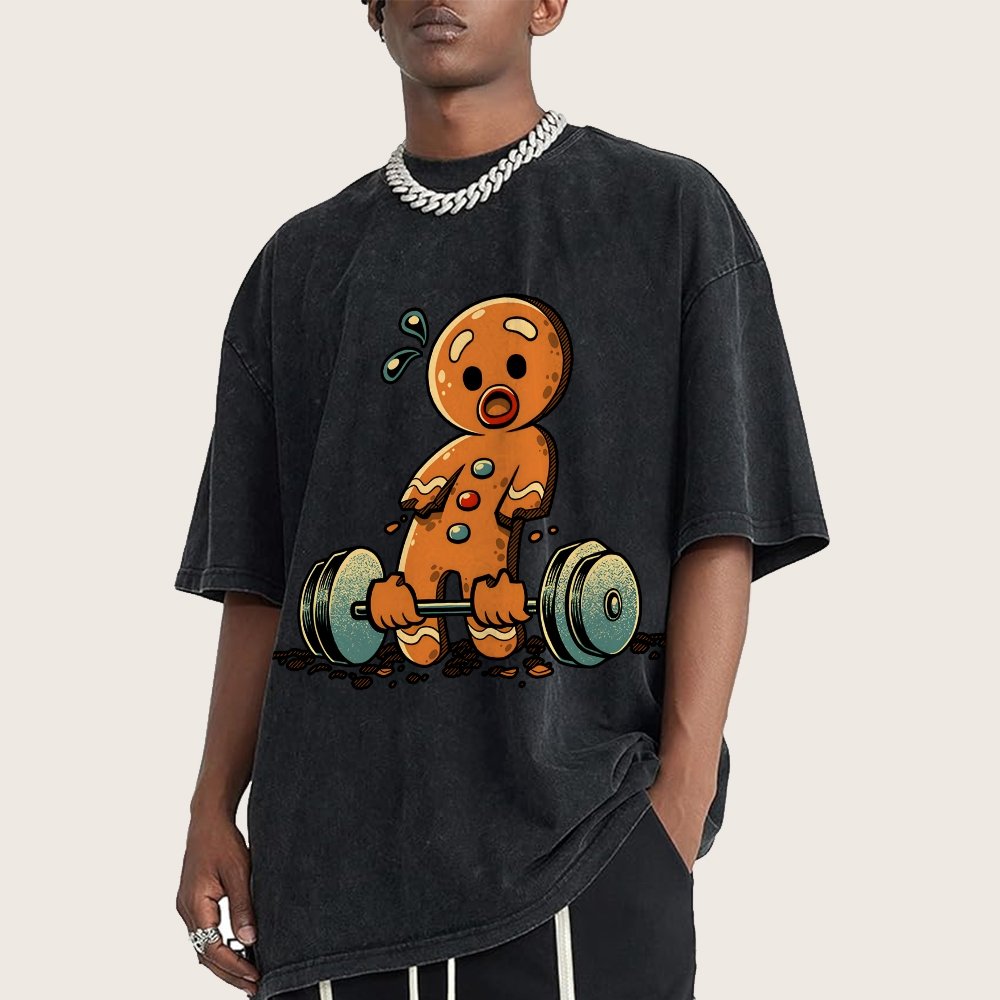 Gingerbread Workout Loosing Arms Vintage Distressed T-shirt