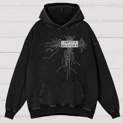 Computer Whisperer Vintage Distressed Hoodie