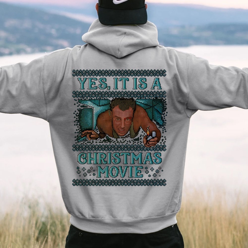 Gen-X Christmas Movie Printed Back Unisex Cotton Hoodie