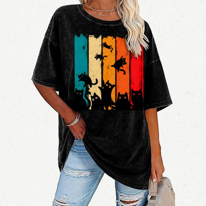 Retro Kitty Chaos Vintage Distressed T-shirt