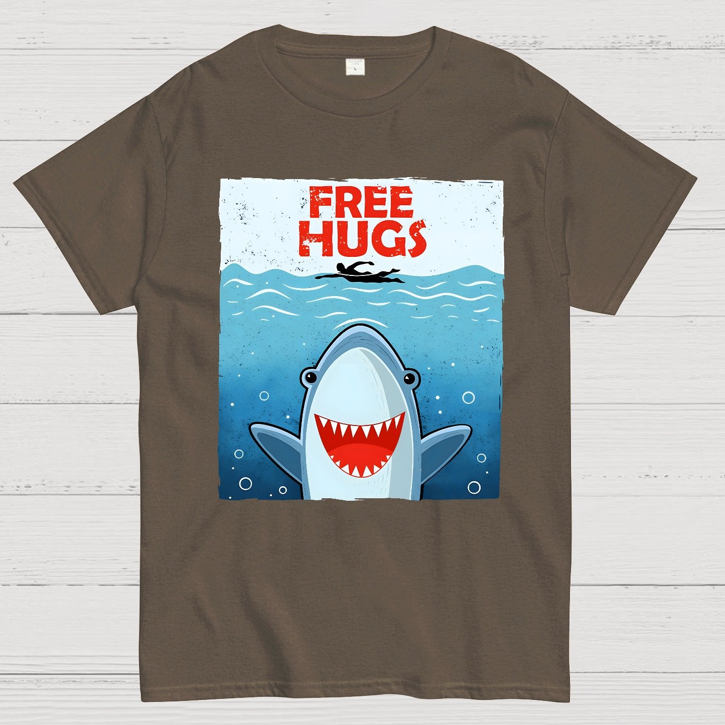 Free Shark Hugs Geek T-Shirt