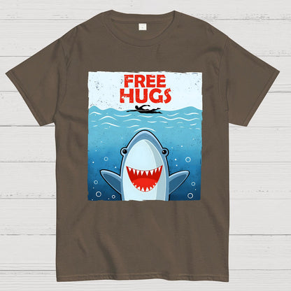 Free Shark Hugs Geek T-Shirt