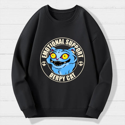 Emotional Support Cat Geek Cotton Sweatshirt