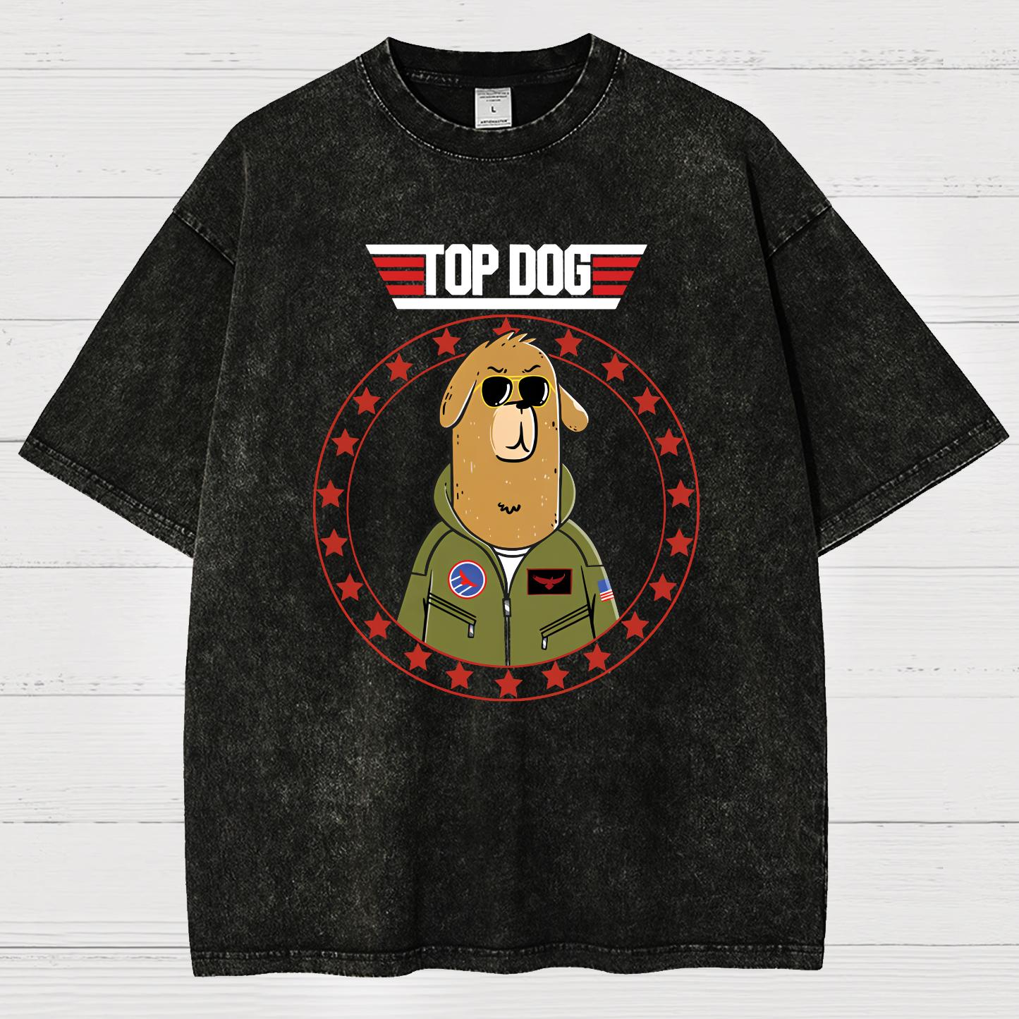 Top Dog.Sarcasm Vintage Distressed T-shirt