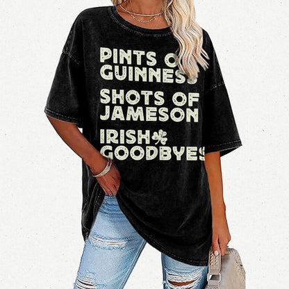 Pints Shots Goodbyes-St. Patrick's Day Vintage Distressed T-shirt